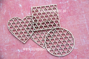 Siatka serca ramki tła 4 szt.