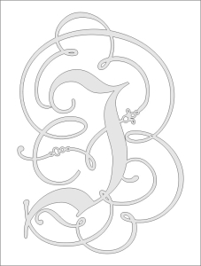 "J" monogram ozdobny