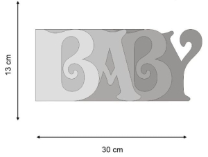 Wordbook BABY 13x30 ozdobna czcionka