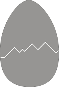 Jajo z pęknięciem 5x7 cm