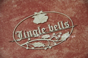 Winter joy - Jingle bells 02 - ramka z napisem - dzwonki i jemioła /bells and mistletoe 