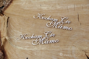 Kocham Cię Mamo - napis 2,7x8 cm - 2 szt.