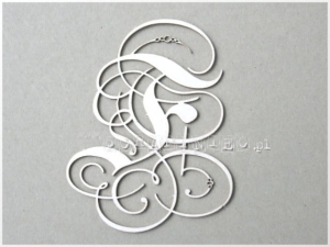 "F" monogram ozdobny