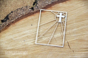 Obrazek - witraż prostokątny z krzyżem 