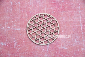 Siatka serca - ramka okrągła