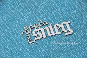 Pada, pada śnieg - napis