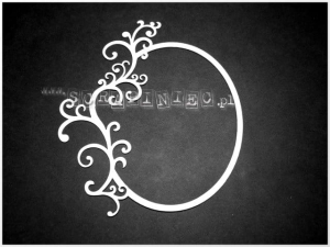 Ramka owalna z zawijasowym ozdobnikiem