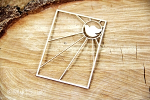 Obrazek - witraż prostokątny z gołębicą