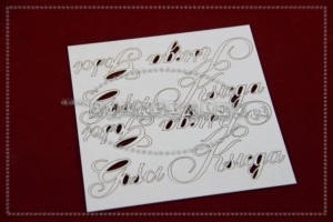 "Księga Gości" czcionka zawijasowa