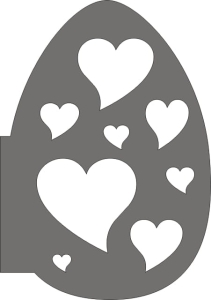 Jajo z serduszkami 10,5x15 cm z brzegiem