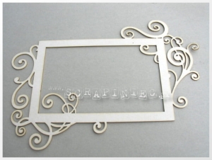 Ramka zawijasowa prostokąt z ozdobnym środkiem Rae