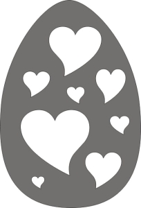 Jajo z serduszkami 10x15 cm
