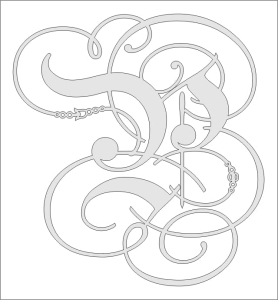 "P" monogram ozdobny 