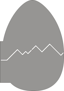 Jajo z pęknięciem 5x7 cm z brzegiem