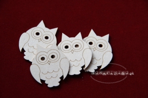 Owls - Sowa zestaw 4 szt. 3x4 cm