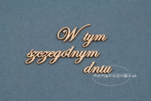W tym szczególnym dniu - napis 13 cm dł (szt. / ark.)