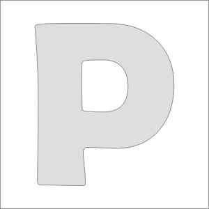 "P" monogram prosty