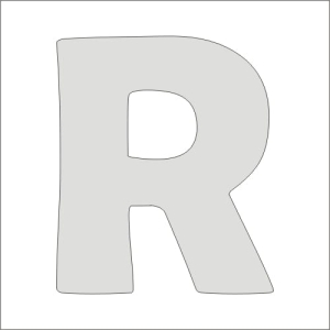 "R" monogram prosty