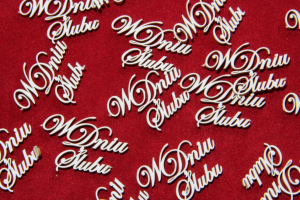 W Dniu Ślubu napis łączony 3x4 cm 12 szt