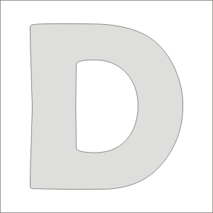 "D" monogram prosty