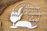 Tatting Communion - Round frame - okrągła ramka z napisem