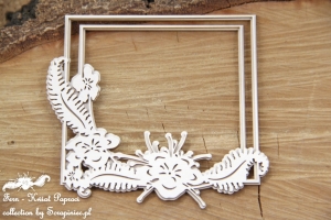 Fern square 2 layers round frame  - 2 warstwowa ramka kwadratowa