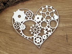 Steampunk - Flying hearts - gear heart