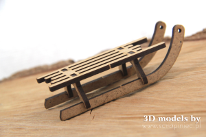 Tiny Wooden Sleigh - Mini sanie HDF