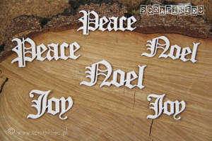 Noel, Peace, Joy - zestaw 6 napisów