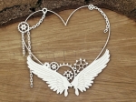 Steampunk - Flying hearts - Big heart frame - duża ramka z sercem 