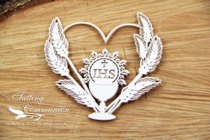 Tatting Communion - 2 layers Heart frame - dwuwarstwowa ramka serce