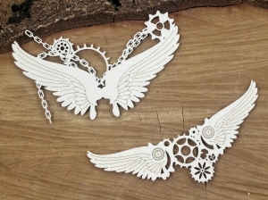 Steampunk - Flying hearts - Small chained wings - małe skrzydła w łańcuchach