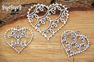 Tatting christmas - small hearts - małe serca