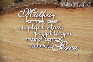 Matka - kominek ciepłych słów - Napis 6x8 cm