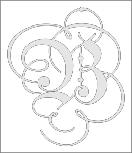 "B" monogram ozdobny