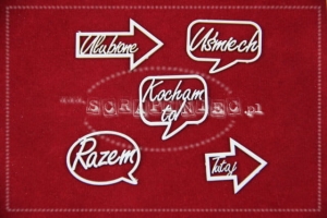 Strzałki słówka handscript font po polsku 