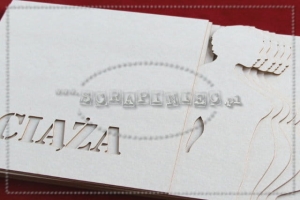 Ciąża  15x25 cm - sylwetka z krótkimi włosami/ beermat