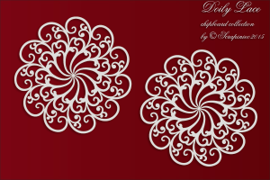 Doily Lace - 2 Big rosettes - 2 Duże rozetki 