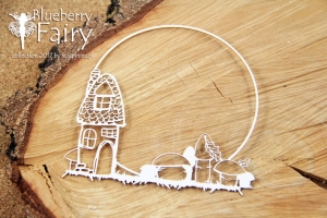 Blueberry Fairy - round frame with mushrooms - ramka okrągła z grzybkami