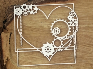 Steampunk - Flying hearts - Big square frame - duża ramka kwadratowa