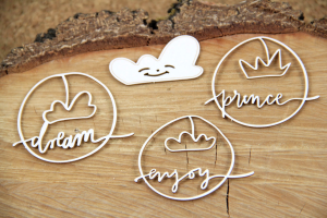 Clouded hearts - Prince - chipboard set