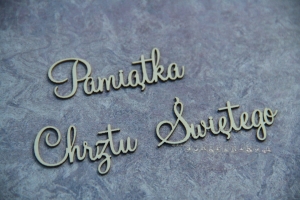 Pamiątka Chrztu Świętego, Chrzest - napis 16x4,5 cm