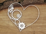 Steampunk - Flying hearts - half gear heart 