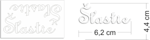 Šťastie - SK - napis 2 szt