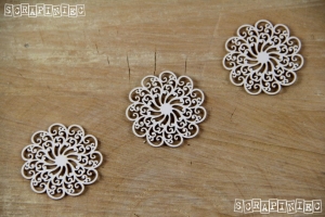 Doily Lace - 3 Small rosettes - 3 Małe rozetki 