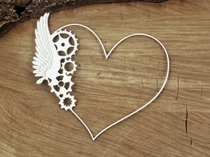 Steampunk - Flying hearts - one wings frame - ramka z jednym skrzydłem