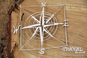 Travel the world - frame - compass rose - róża wiatrów