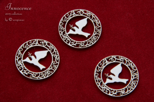 Chrzest gołąb mały  02/ Cristening small pigeon Innocence 3 szt 